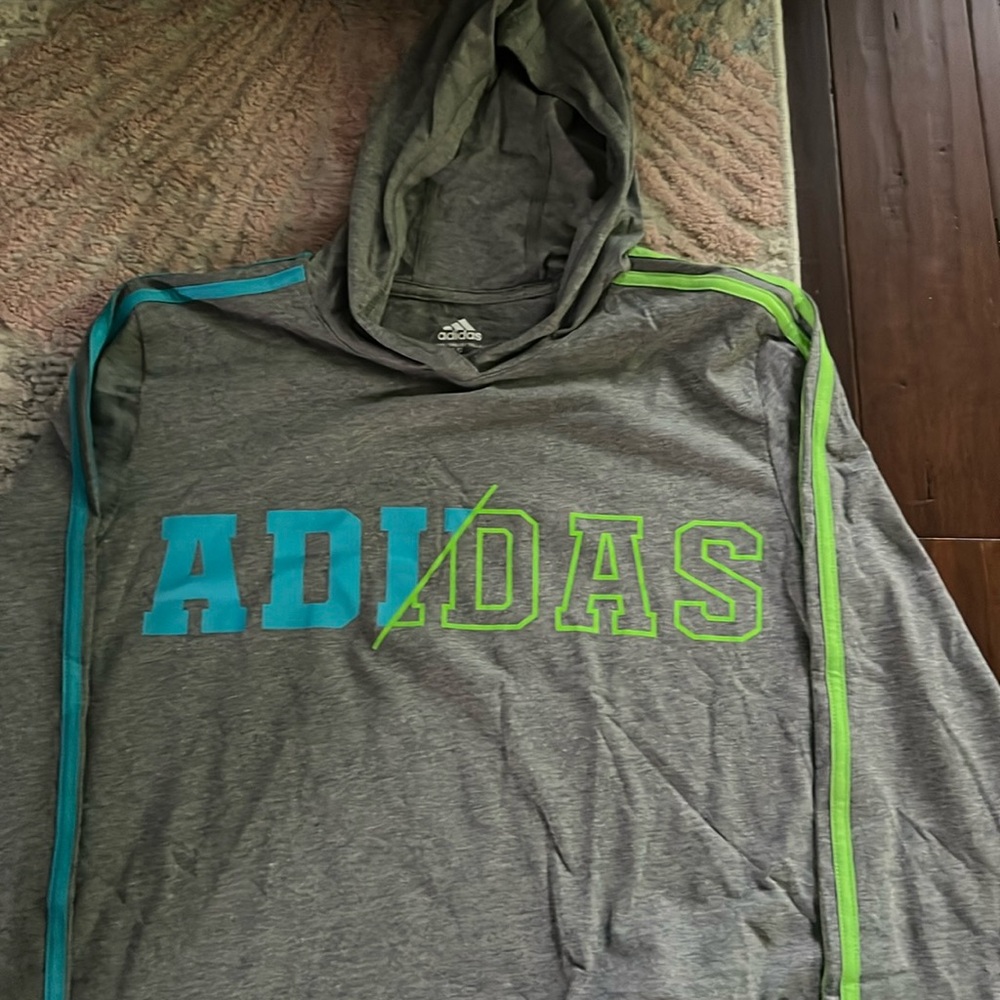 Boys adidas long sleeve shirt with a hood